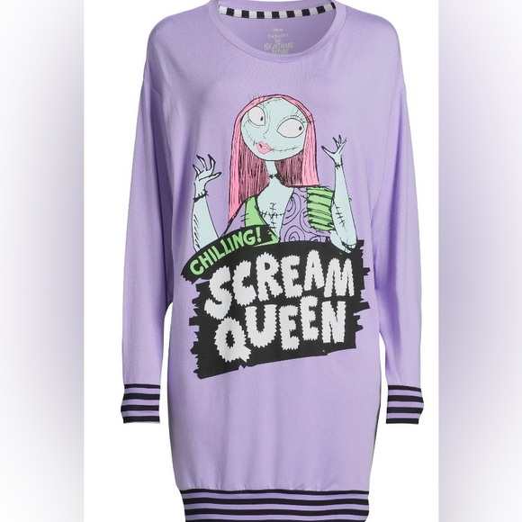 Disney The Nightmare Before Christmas Purple Scream Queen Nightshirt - Picture 3 of 8